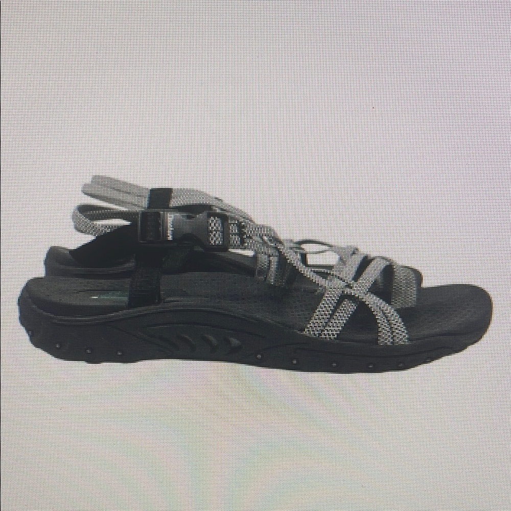 Women's Black and Gray Sandals